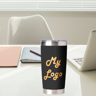 Black logo business corporate insulated tumbler