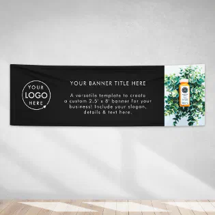 Black Logo | Business Modern Professional Photo 8' Banner Black Logo | Business Modern Professional Photo 8' Banner