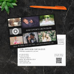Black Logo Collage Professional Photographer QR Flyer<br><div class="desc">Marketing flyer for a professional photographer personalized with your photos,  logos,  contact information,  custom text,  and QR code. Black photo collage promotional flyer for your small business printed with photos from your portfolio ,  your logo,  and on the back your contact info,  QR code and more.</div>