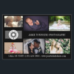 Black Logo Collage Professional Photographer QR Flyer<br><div class="desc">Marketing flyer for a professional photographer personalized with your photos,  logos,  contact information,  custom text,  and QR code. Black photo collage promotional flyer for your small business printed with photos from your portfolio ,  your logo,  and on the back your contact info,  QR code and more.</div>