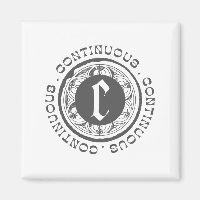 Black logo continues magnet (Front)