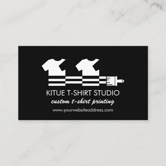 Black Logo Heat Transfer Vinyl Shirt Business Card (Front)