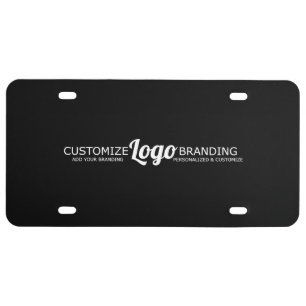 Black Logo License Plate   Modern Business 
