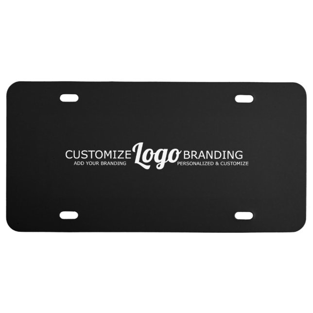 Black Logo License Plate | Modern Business  (Front)