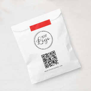 Black Logo Minimalist QR Code Favor Bag