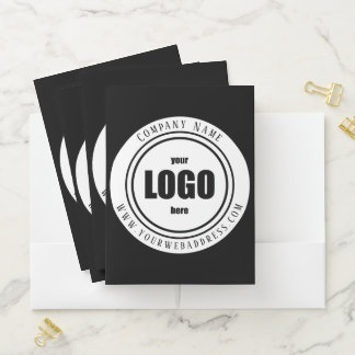 Black logo pocket folder