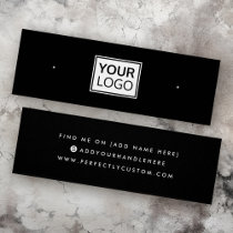 Black logo social media stud earring display card