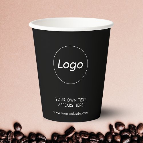 Black Logo Takeaway Coffee Business Paper Cups