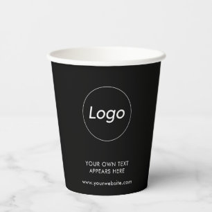 Black Logo Takeaway Coffee Business Paper Cups