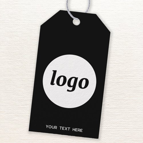 Black Logo Text Business Product Price Label Tag