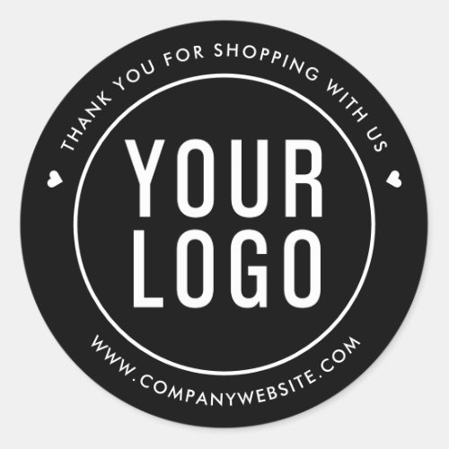 Black Logo Thank You For Shopping With Us Stickers