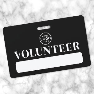 Black Logo Volunteer Badge