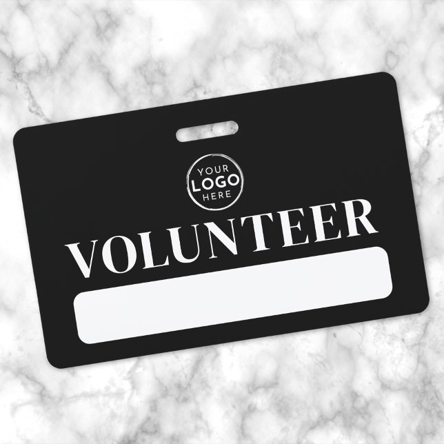 Black Logo Volunteer Badge (Black White Logo Volunteer Badge )
