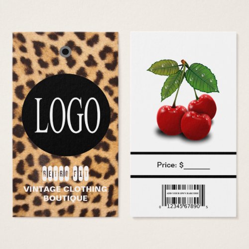 Black Logo with Bar Code Jewelry Price Tags 