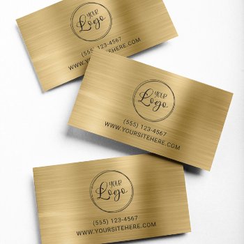 Black Logo With Website Url Gold Foil Business Card by annaleeblysse at Zazzle
