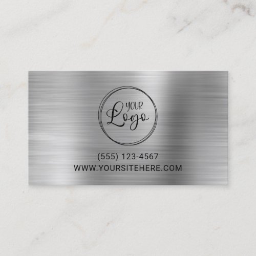 Black Logo with Website URL Silver Foil Business Card