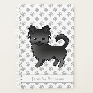 Black Long Coat Chihuahua Dog &amp; Custom Text Planner