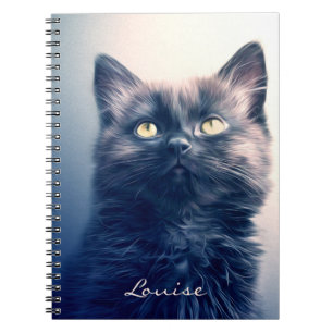 Black Long Hair Kitten Notebook
