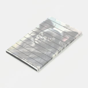 Black Long-Haired Chihuahua in Watercolor Post-it Notes