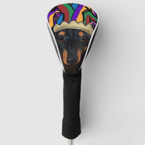 Black Long Haired Dachshund      Golf Head Cover