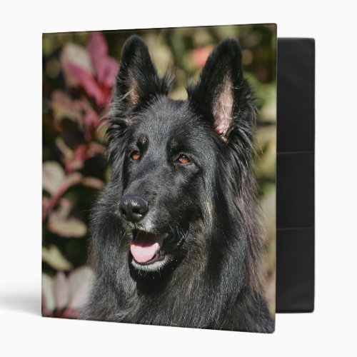 Black Long Haired German Shepherd Binder