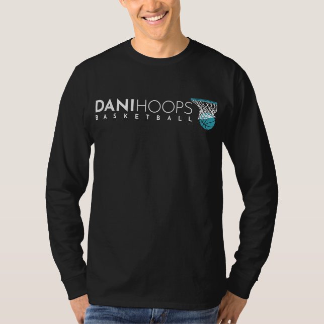 Black Long Sleeve Shirt - Dani Hoops Basketball  (Front)