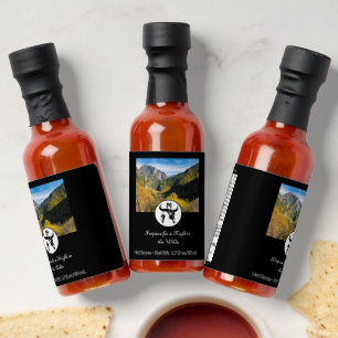 Black Longhorn Skull Silhouette Monogram Photo Hot Sauces