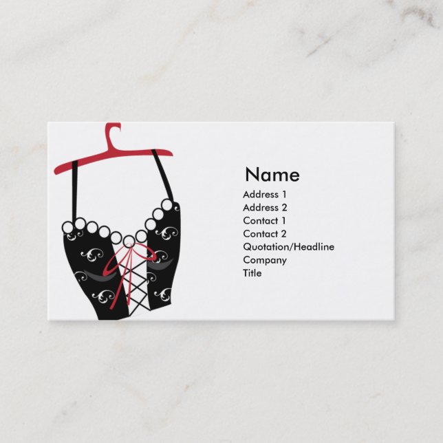 Black Longlinebra - Business Business Card (Front)