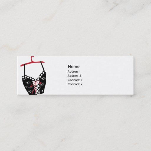 Customizable Black Longlinebra - Skinny Business Cards