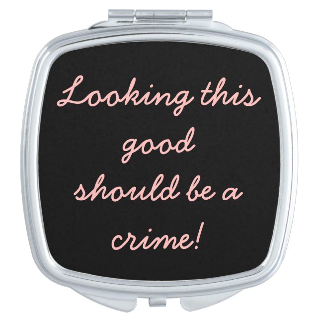 Black Looking Good Compact Mirror (Front)
