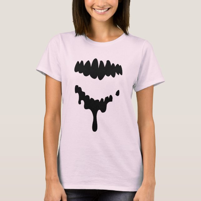 Black Lost Zombies Teeth on Fitted Ladies Shirt (Front)