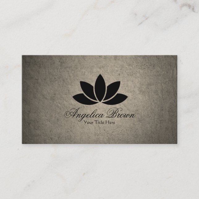 Black Lotus Flower Business Card (Front)
