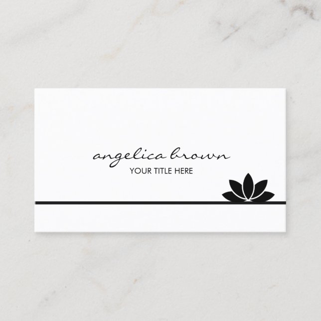 Black Lotus Flower Business Card (Front)
