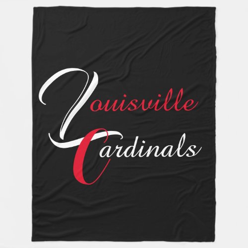Black Louisville Cardinal Fleece Blanket