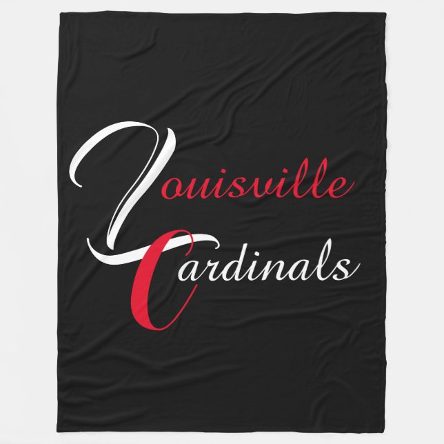 Black Louisville Cardinal Fleece Blanket (Front)