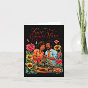 Black Love African American Couple Sketch Valentin Card