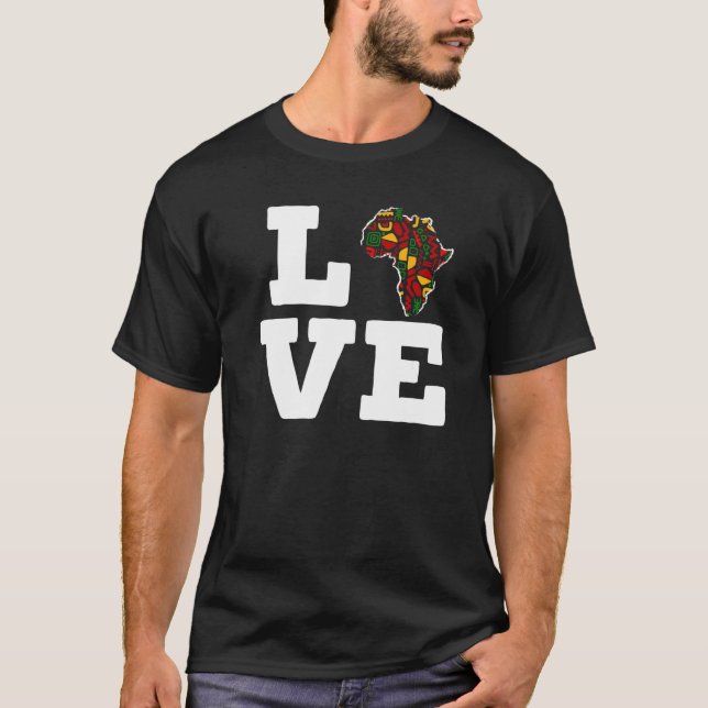 Black Love Afrocentric Black History Month Black P T-Shirt (Front)