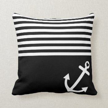 Black Love Anchor Nautical Throw Pillow by OrganicSaturation at Zazzle