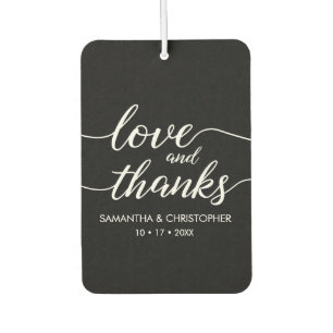 Black Love and Thanks Elegant script wedding Air F Air Freshener