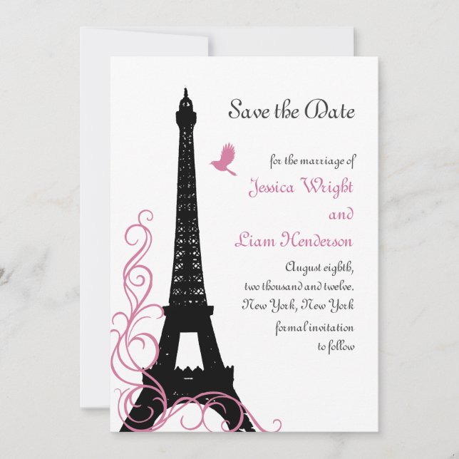 Black Love Birds Save the Date (Front)