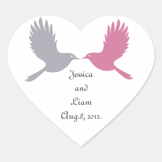 Black Love Birds Sticker (Front)