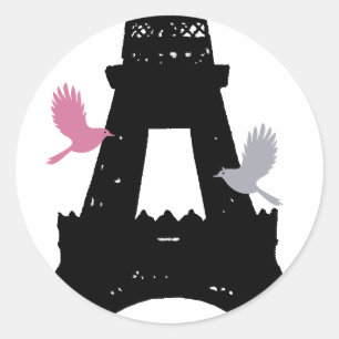 Black Love Birds Sticker