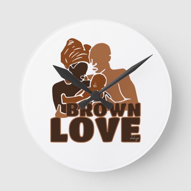Black Love Brown Love Round Clock (Front)