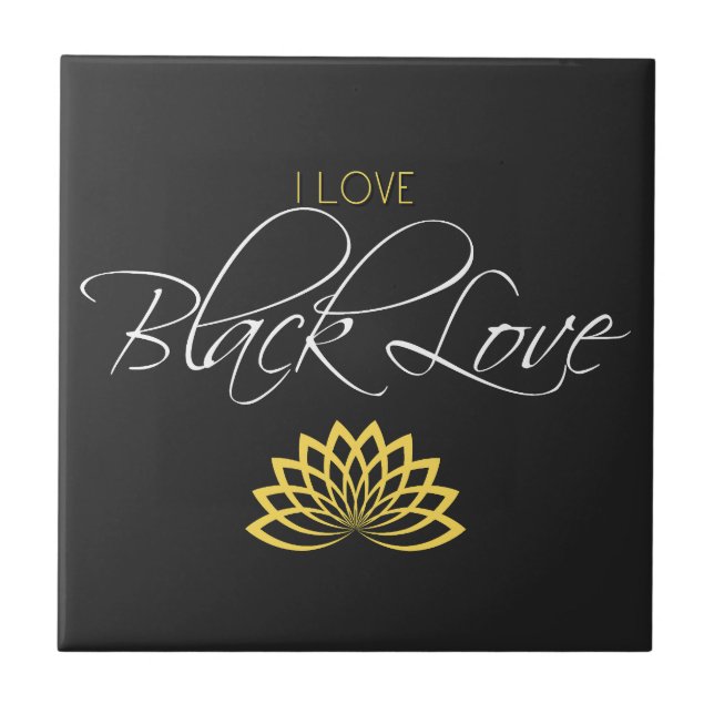 Black Love Ceramic Tile (Front)