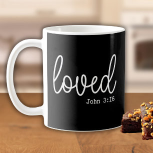 Black Love Faith Quote minimalist Coffee Mug