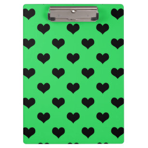 Black Love Heart On Green Background  Clipboard