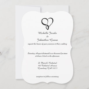 Black Love Heart Wedding Invitations