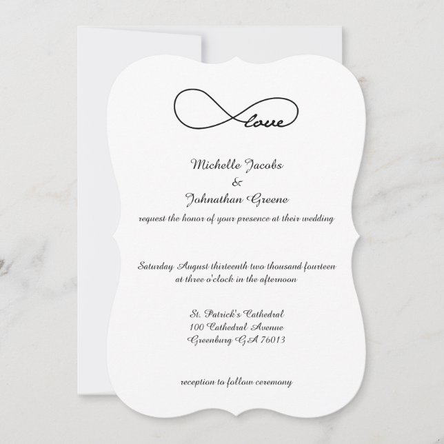 Black Love Infinity Wedding Invitations (Front)