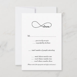 Black Love Infinity Wedding RSVP Cards