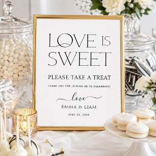 Black Love is Sweet Wedding Favor Table Sign